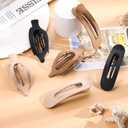 2 x Flat Hair Clips, 6 Pack 4.7 Inch French Concord Flat Hair Clips for Women Girls, 2 Styles Claw Clips for Thick Thin Hair, Strong Hold Duck Billed Clips Barrettes Accessories