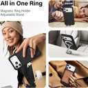 Designed for iPhone 17 Pro Max Case with Magnetic Stand [Military Drop Protection][Compatible with Magnet] Shockproof 17 Pro Max Phone Case with Ring Holder, Black