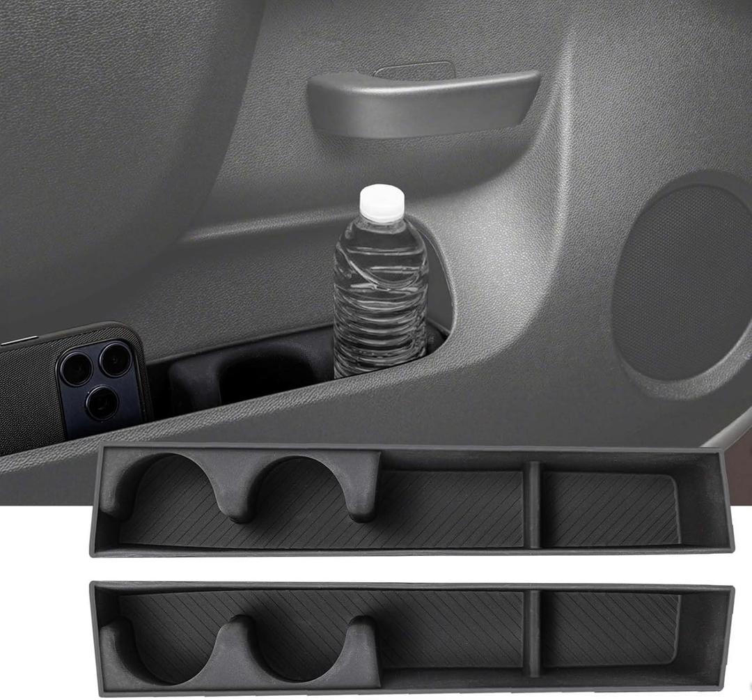 Front Door Side Storage Box Compatible with Chevy Silverado/GMC Sierra 1500 2500 HD 3500 HD 2010 2011 2012 2013 2014 Door Panel with Release Handle Below Armrest, Side Door Organizer Insert Tray liner