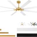 72'' Ceiling Fan with Lights and Remote, Low Profile Modern Ceiling Fan Gold, 6 Speed, Reversible, 3000k-6000k Dimmable LED, Quiet DC Motor for Indoor Outdoor Bedroom Living Room