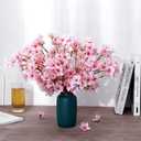 SITUMEIZI 6Pcs Artificial Cherry Blossom Branches Decor Fake Flowers Silk Spring Faux Flowers 16" Peach Bouquet for Home Wedding Bedroom Japanese Decoration DIY Table Centerpiece Arrangement(Pink)