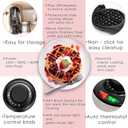 Moss & Stone Belgian Waffle Maker, Electric Flip Waffle Machine with Adjustable Temperature Control, Non-Stick Grids for Smooth Release, Compact 8-Inch Round Waffle Maker, Black