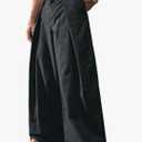 Men's Pleated Baggy Dress Pants Straight Leg Zipper Fly Oversized Suit Pant Business Trousers with Pockets S