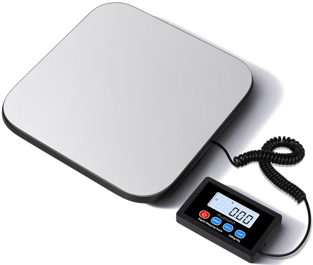 Fuzion-LiftX Shipping Scale, 440LB/200KG x 10g Digital Postal Scale, Hold/Tare Function, Shipping Scale for Packages Small Business/Luggage/Mailing/Postage, Battery & AC Adapter Included