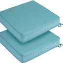 Outdoor Chair Cushions 18x18 Inch,Set of 2,Water Resistant Chair Pads with Ties,Square Seat Cushion 18"x18"x2.5",Patio Chair Cushion for Garden,Backyard Furniture(Teal)