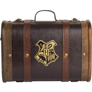 Harry Potter Hogwarts School Trunk - Mini 9 Collectible Storage Case with Hogwarts Crest - Official Wizarding World Prop Replica & Decorative Keepsake Box - Desktop Organizer