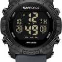 NAVIFORCE Men Sports Waterproof Digital Watches with Stopwatch Alarm Rubber Strap Wristwatch for Women，Gift