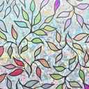 Colored Leaf Privacy Window Film Static Cling 3D Prism Glass Door Cling Non-Adhesive UV Protectionv Easy Removable Sticker Covers,35 inches by 78.7 inches