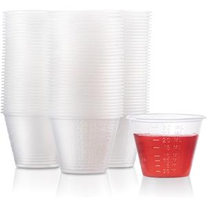 Epic Medical Supply Graduated 1 oz. Plastic Medicine Cups, Detailed Liquid Measurements for Medications, Clear Containers, Disposable or Reusable, Supports Adults and Children (1 oz, 100, Count)