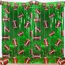 Knitgrip 2 Pack Football Party Decorations Photo Props 3.3x6.6 ft Football Foil Fringe Curtain Backdrop Birthday Party Decorations Sports Background