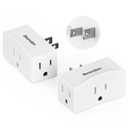 2 Pack 2-to-3 Prong Outlet Adapter, BEONDON 3-Sided Wall Plug Extender with 3 AC Sockets - Non-Grounded Expander for Old House, Office, Kitchen, Bathroom & Travel, White