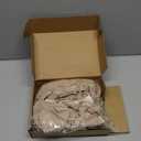 Newwiee 6 Pcs Leather Round Bar Stool Seat Covers, Waterproof PU Stretch Round Barstool Seat Covers Cushion with Elastic Bands for Bar Swivel Chair, 13 to 17 Inches(Beige)