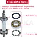 GELASKA 2 Pack Pre-Greased 918-0624b Spindle Assembly with 756-04129 Idler Pulley 954-04060C Belt Replaces 918-0624B, 618-0624, 618-0659, 918-0624A for MTD LT542G, LT 542H, LT942H Mis Tool