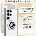Samsung Galaxy S22 Ultra Case - Women Cute Glitter Bling Compatible with MagSafe Ring Stand Magnetic Phone Cover Girls Sparkly Luxury Elegance Girly for Samsung S22 Ultra Cases - Silver