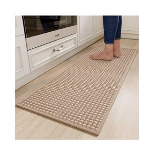 Kitchen Rugs Non Slip Washable, Rubber Backing Soft Chenille Braided Kitchen Mats for Floor, Super Absorbent Kitchen Runner Rug Standing Mat Sink Mat, Easy to Clean, Brown 17"x47" 30×19, 58×19,1/2, 3 Pack