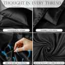 DECOLURE Satin Bed Sheets - 4 Piece Luxury Silky Full Size Bedding Set - Softer Than Silk, Wrinkle-Free with 15 Deep Pocket Fitted Sheet, Perfect for Hair & Skin, Gifts for Women (Black)