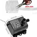 80GPH 5W USB Mini Water Pump With 2M(6.6ft) Clear Tube,300L/H durable fountain water pump for Pond Fountain, Aquariums Fish Tank, Statuary, Hydroponic 2-Pcs