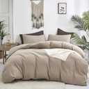 Cottonight Cream Coffee Comforter Set California King Khaki Bedding Comforter Set Cal King Dark Champagne Solid Blanket Quilts Modern Soft Cream Khaki 3 Piece Bedding Set