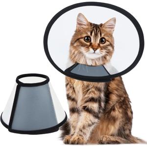 Vivifying Cat Cone, Adjustable Recovery Pet Cone, Lightweight Plastic Elizabethan Collar for Cats and Small Size Dogs, Size Medium