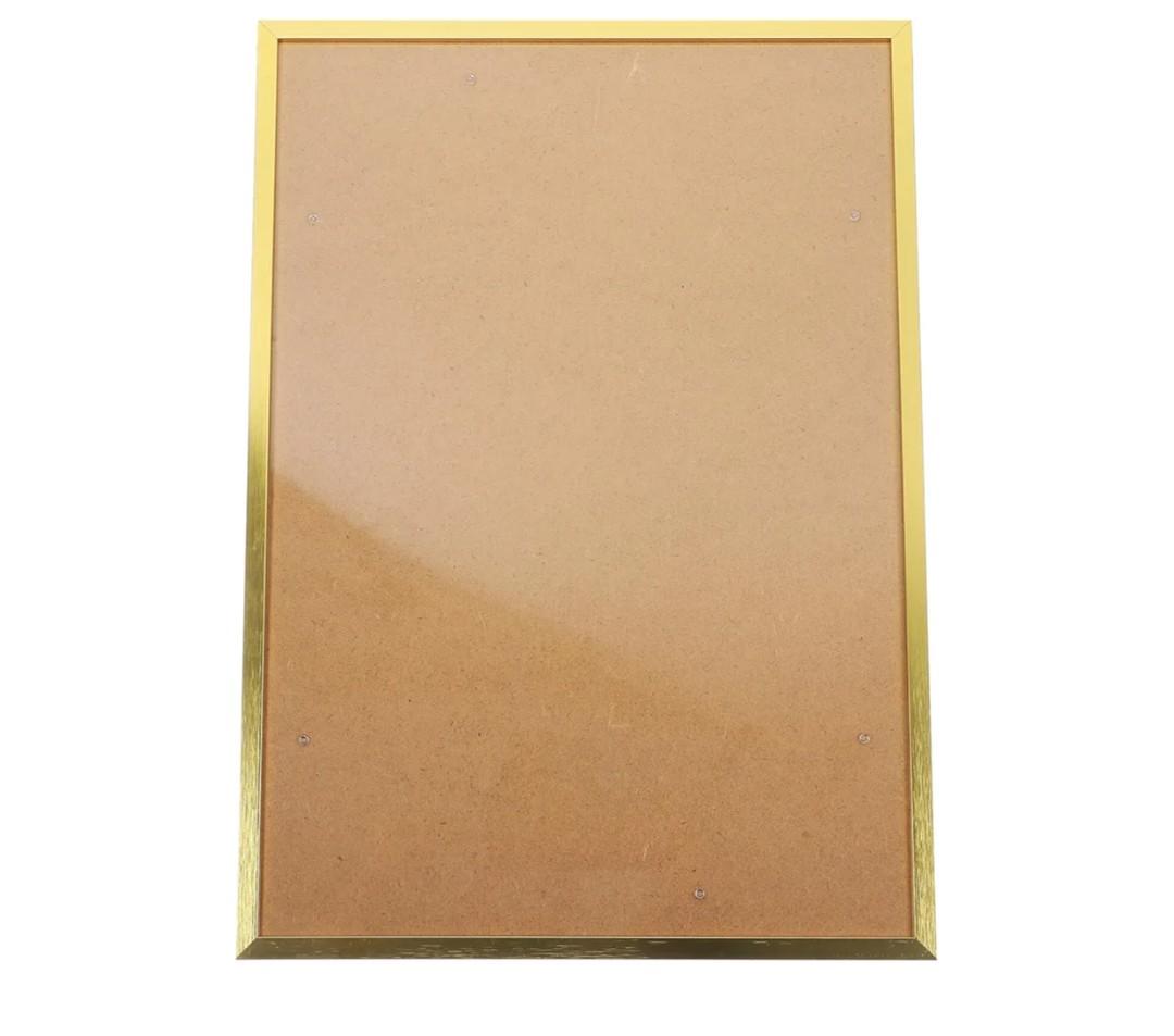A3 Aluminum Alloy Photo Frame Narrow Edge Gold Finish, Wall-mounted Certificate Display Holder, Metal Poster Frame for Office and Home Decor