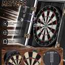 Sisal Dart Board Cabinet Sets, Wooden Dartboard with Scoreboard for Adults
