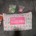 Mahjong Tiles Set 160 Pieces Engraved American with Carrying Bag My Trove Pink