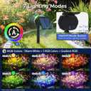 Solar Color Spot Lights Outdoor, 7 Modes Colored Halloween Christmas Solar Lights Outdoor, 35 LED Color Changing Landscape Lighting Waterproof IP65 Spotlight for Holiday Decorations, 4 Pack