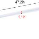 Swing Arm Curtain Rod, 47'' Long, 1.1'' Diameter, Rotate about 180 degrees, Detachable Ball Finial, White, 1 piece