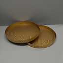 2 Pcs Hammered Round Serving Tray for Wedding 11 Inch Gold Decorative Tray Bar Plate Dish Gold Vanity Plate Jewelry Dish Key Bowl for Wedding Bathroom Candle Perfume Countertop