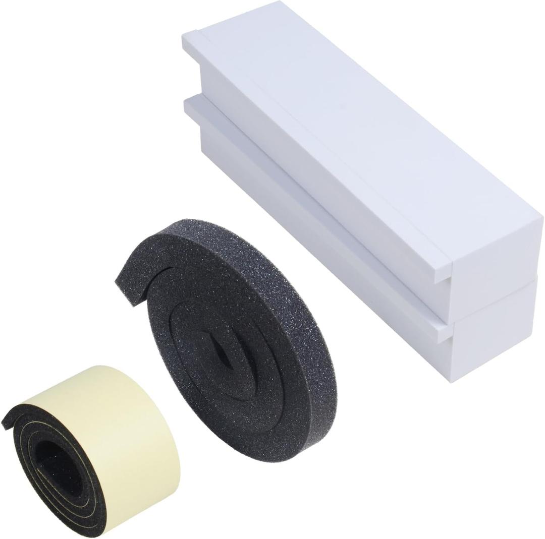 Foam Insulation Side Panels for Midea U-Shaped Window AC - Seal & Protect Kit with Weatherproof Tape, Blocks Drafts/Noise (Fits All U Shaped Window AC)