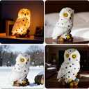 Solar Garden Statue - Outdoor Decor, Yard Decorations for Balcony, Backyard, Lawn Ornament - Unique Birthday & House Warming Gift for Women, Mom, Grandma - Cloud White Owl Figurine