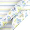 WRAPAHOLIC 30 Inch Reversible Wrapping Paper - 24 inch X 65.6 feet Jumbo Roll Baby Boy Design, Perfect for Kids Birthday, Party, Holiday, Baby Shower Packing, 24 x 787 Inch