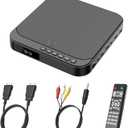 DVD Players for TV with HDMI - DESOBRY Mini DVD Player for Smart TV, Small DVD Player That Plays All Regions and Formats, Support 1080P Video, AV Output, USB/TF Card Input, Built-in PAL/NTSC