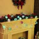 Amooca Christmas Balls Ornaments Hanging Garland Decorations with LED Lights 20pc 12.2ft for Window Wall Stair Railing Xmas Tree Holiday Party Home Decor with Timer Colorful Rhombus Round Balls