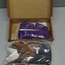 Geyoga 1set Halloween Purple Color Gym Costume Brown Shaggy Male Wig and Fake Mustache Purple Sweatband and Headband Set Costume Cosplay Masquerade Accessories Party Supplies