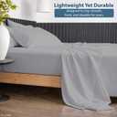 Rajlinen 100% Cotton Full Sheets Set, Cooling & Breathable Bed Sheets, 16 Inch Deep Pocket Fitted Sheet with All-Around Elastic, Soft & Durable Bedding Set, Light Grey Stripe