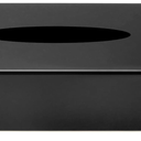 QWORK® Acrylic Tissue Box 25 x 12 x 9 cm, Cosmetic Tissue Box with Magnetic Cover, Black, for Bathroom, Kitchen