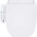 Elongated Smart Bidet Toilet Seat, Electric Smart Heated Seat with Slow Closes, Warm Water, Dryer, Vortex Wash, Rear and Front Wash, Night Light, White, 208 (Elongated)