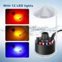 FITNATE 350ml/H Mist Maker Fogger,12 LED Color Ultrasonic Fogger, with Adjustable Fog Controller,Perfect for Water Feature, Halloween and Other Holiday Decorations