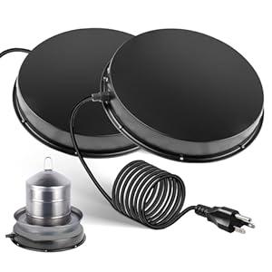 2Pack Chicken Water Heater for WinterHeated Poultry Waterer Base,with Thermostat and 9.8ft Power Cord, Dia.11in (Silver)