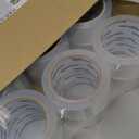 Amazon Basics Strong Plastic Adhesive Packing Tape for Shipping, Sealing Boxes, Moving and Storage, Clear, Low Odor, 1.88 in x 54.6 yds, 12-Pack