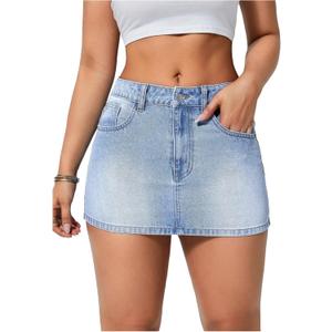 Floerns Women's Casual Mini Denim Skorts Low Waist Y2k Jean Skirt Shorts (Large) Floerns Women's Casual Mini Denim Skorts Low Waist Y2k Jean Skirt Shorts (Large)