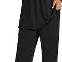 Anymeet Womens Pajama Sets Fall Winter Long Sleeve 2 Piece Sleepwear Soft Lounge Outfits with Pockets (Black, XL)