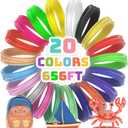 20 Colors 3D Printing Filament 1.75mm 3D Pen PLA Filament Each Color 32.8 Feet 3D Pen Filament Refills Total 656 Feet Strong Toughness for 3D Pen and FDM 3D Printer