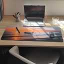 Large Mouse Pad 31.5x11.8 Inch, XXL Gaming Desk Mat with Non-Slip Rubber Base, Natural Scenery Design Mouse Pads for Desktop, Computer, Office & Home Use - Fits Keyboard and Laptop (Sunset Beach)