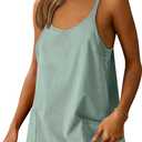 ANRABESS Women Athletic Dress Summer Tennis Workout Active Sports Mini Romper Dress Built in Shorts Travel Vacation Clothes (Green, L)
