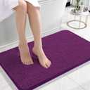 OLANLY Bathroom Rugs 24x16, Extra Soft Absorbent Chenille Bath Rugs, Rubber Backing Quick Dry, Machine Washable Bath Mats for Bathroom Floor, Tub and Shower, Home Decor Accessories, Purple