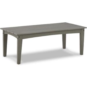 Signature Design by Ashley Visola Outdoor HDPE Patio Cocktail Table, Gray, Coffee Table