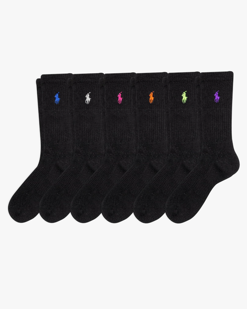 POLO RALPH LAUREN Women's Crew Sport Socks 6 Pack, Size 9