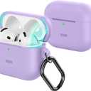 ESR for AirPods 4 Case, Compatible with Apple AirPods 4 Case (2024) (USB-C), Magnetic Lid, Full Drop Protection Cover with Carabiner, Cloud Series, Purple